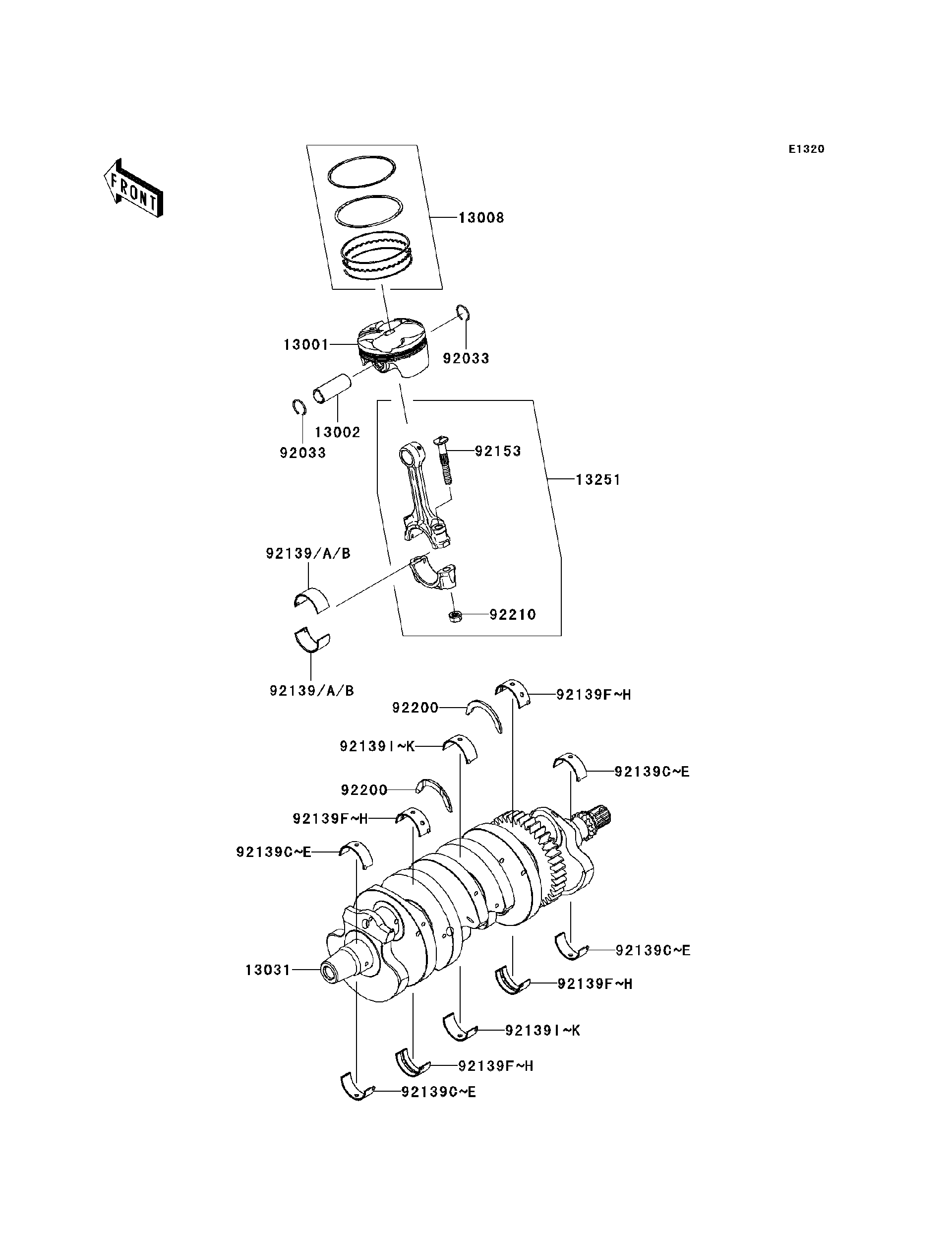 naaaページ 2012 Kawasaki NINJA® ZX™-6R (ZX600RCF) Crankshaft/Piston(s
