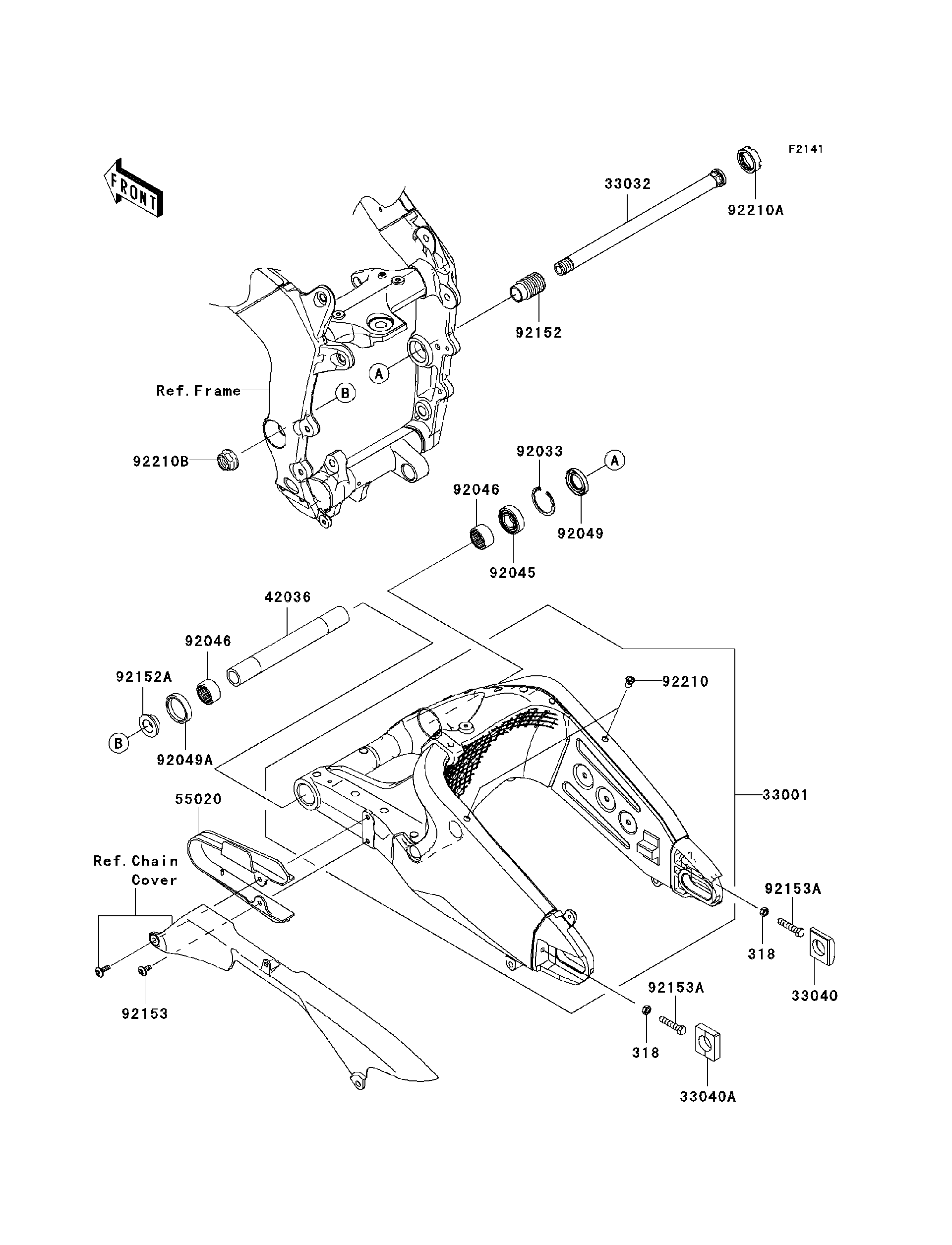 2012 Kawasaki NINJA® ZX™-6R (ZX600RCF) Swingarm Motorcycles