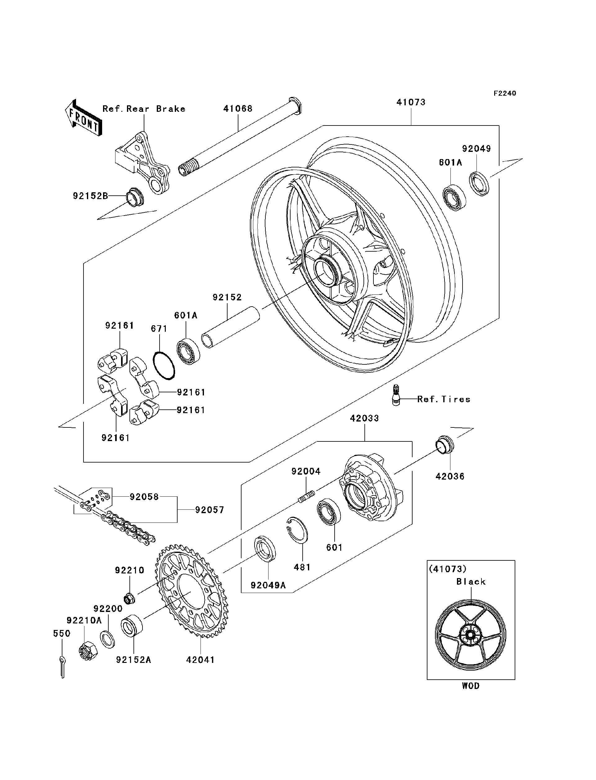 2012 Kawasaki NINJA® ZX™-6R (ZX600RCF) Rear Wheel/Chain