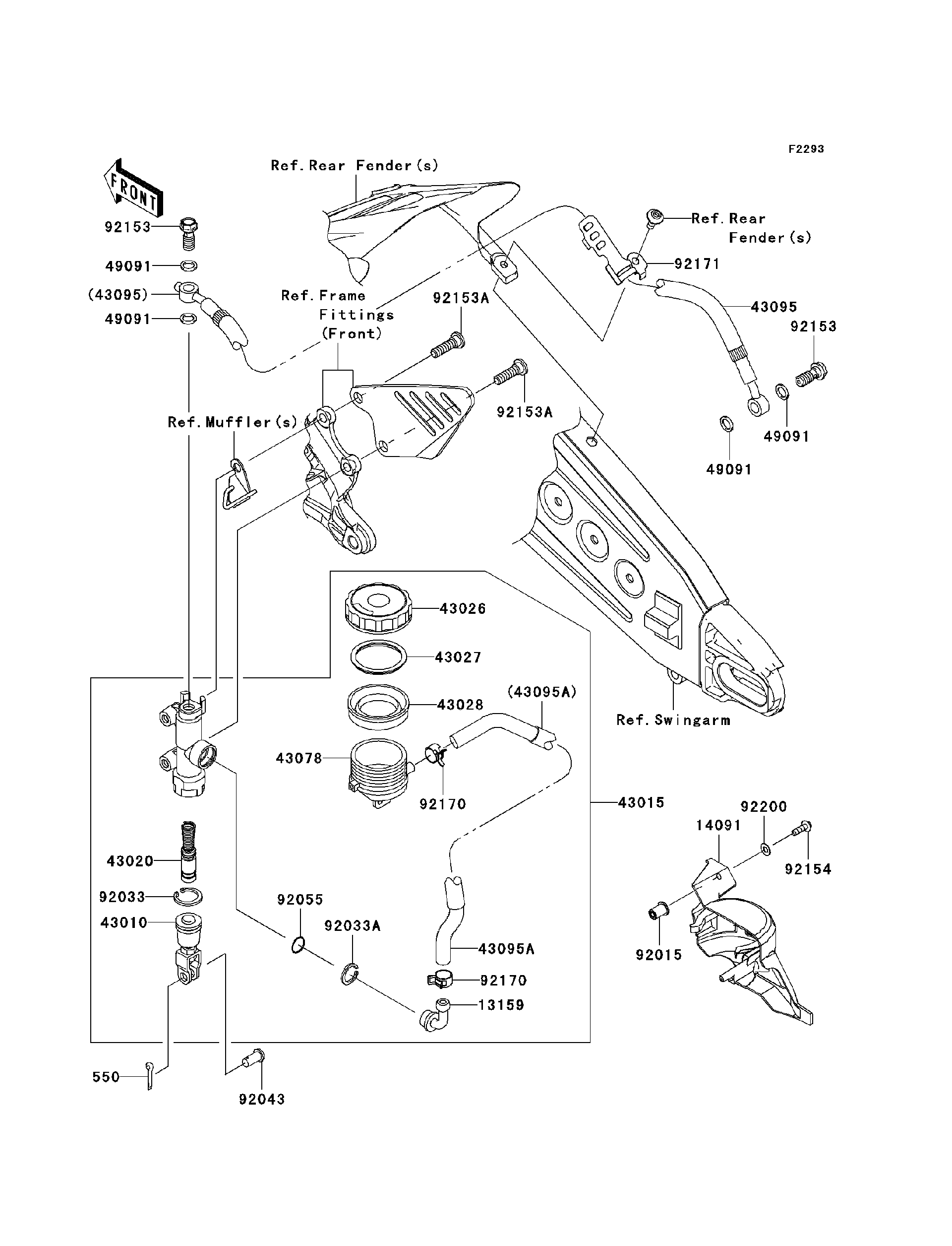 2012 Kawasaki NINJA® ZX™-6R (ZX600RCF) Rear Master Cylinder