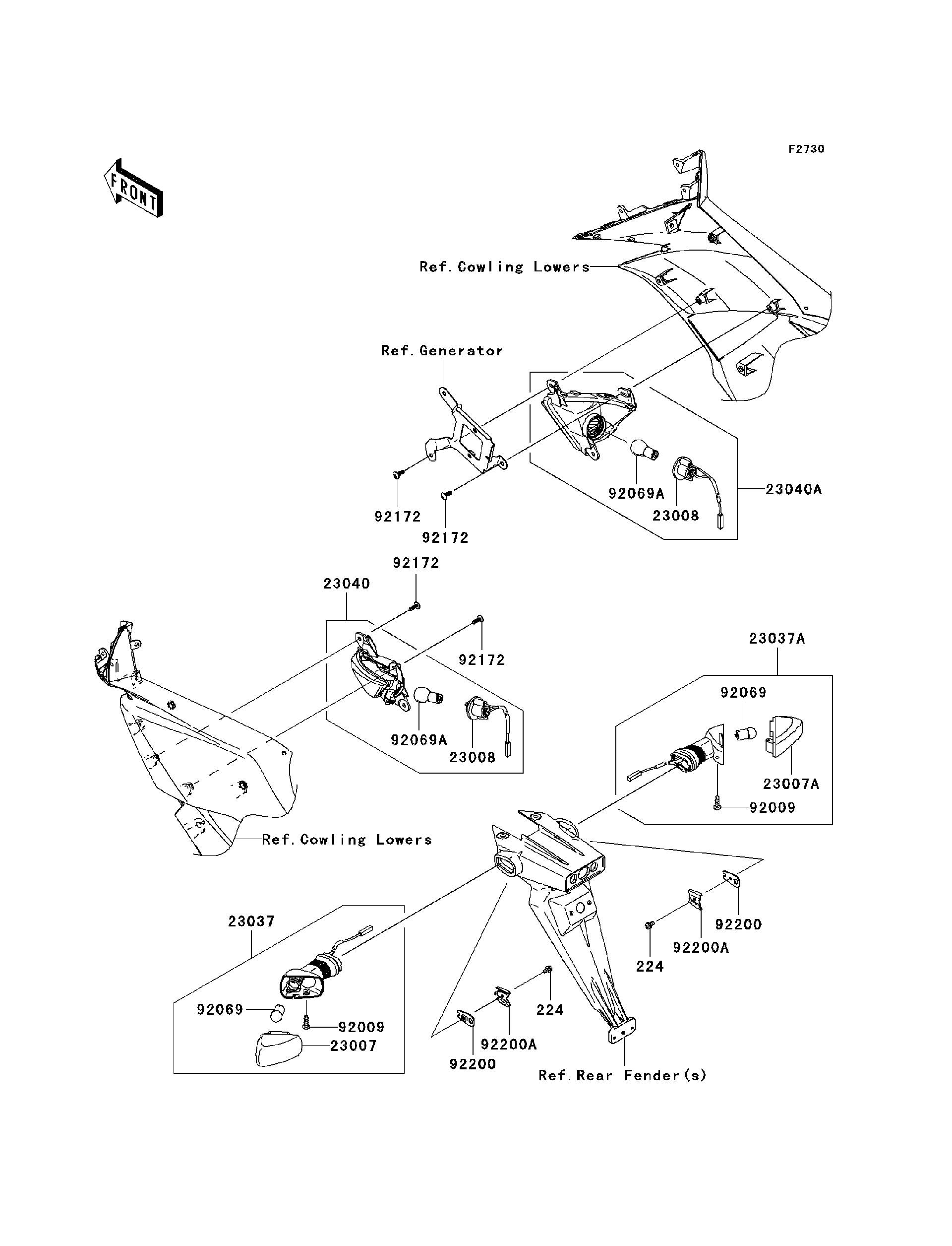 2012 Kawasaki NINJA® ZX™-6R (ZX600RCF) Turn Signals Motorcycles