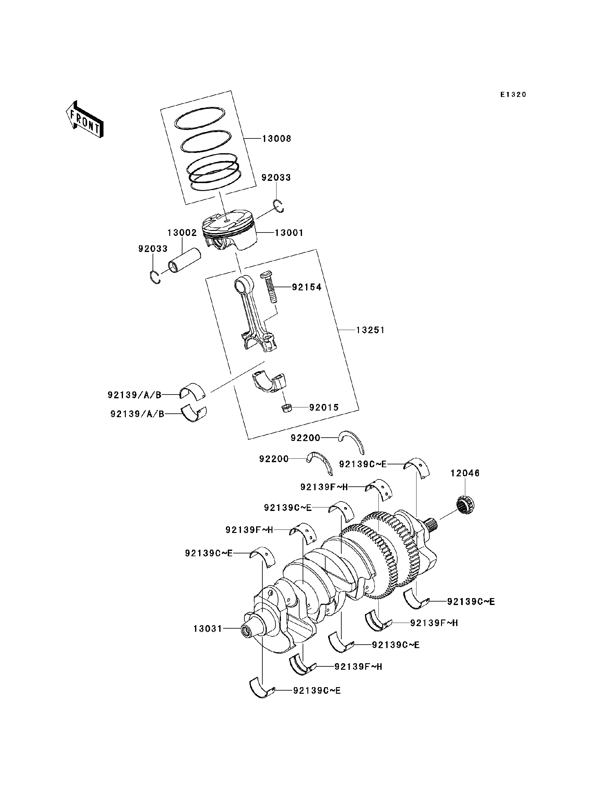 2013 Kawasaki NINJA® ZX™-14R (ZX1400EDF) Crankshaft/Piston(s