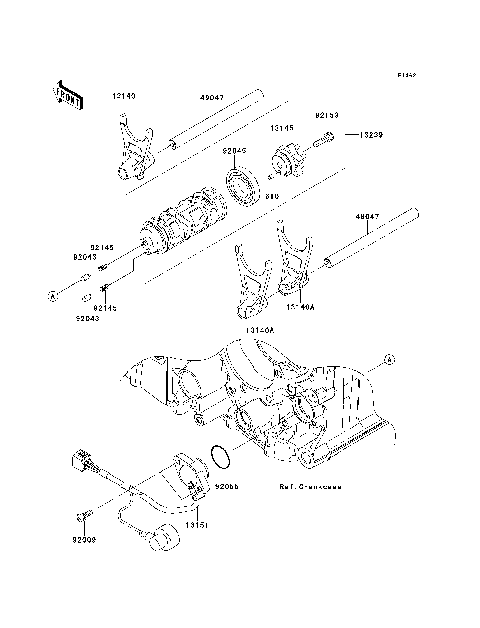 Gear Change Drum/Shift Fork(s)