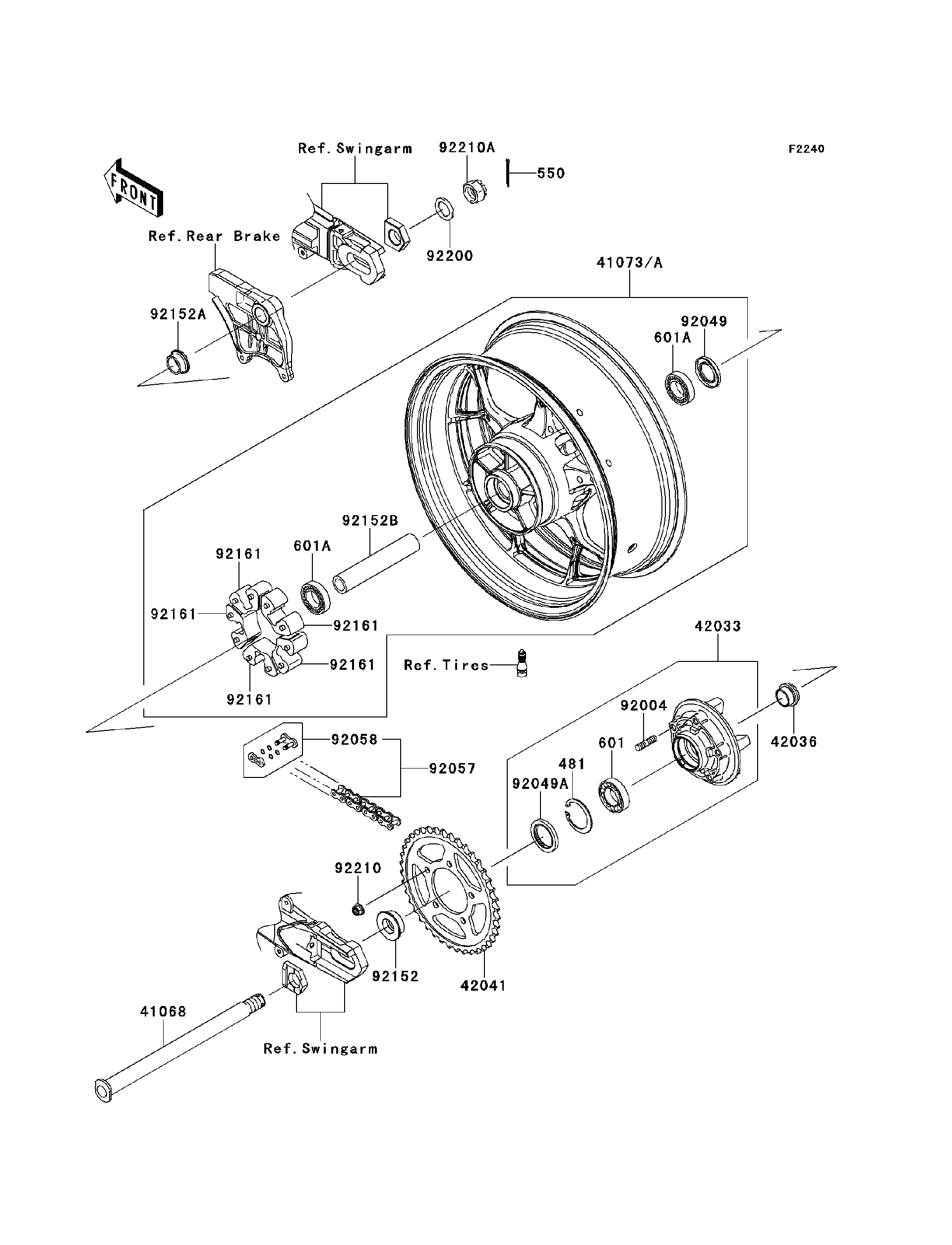 2013 Kawasaki NINJA® ZX™-14R (ZX1400EDF) Rear Wheel/Chain
