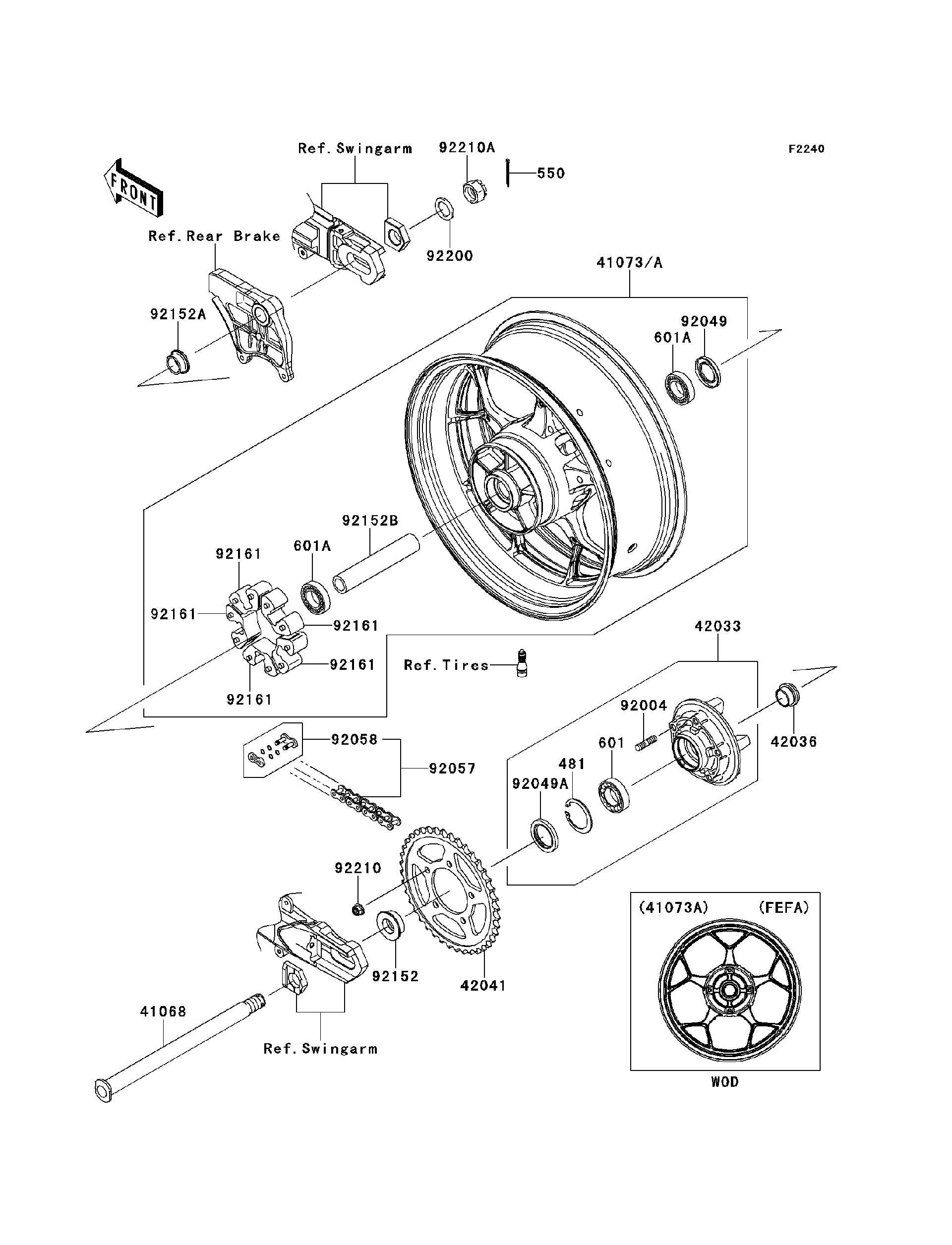 及川FX④ 資料 2014 Kawasaki NINJA® ZX™-14R ABS (ZX1400FEFA) Rear Wheel/Chain