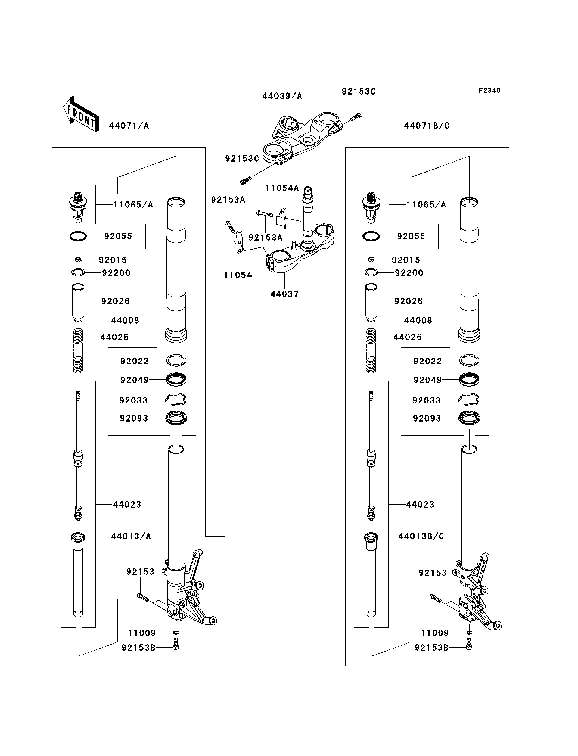 2013 Kawasaki NINJA® ZX™-14R ABS (ZX1400FDF) Front Fork