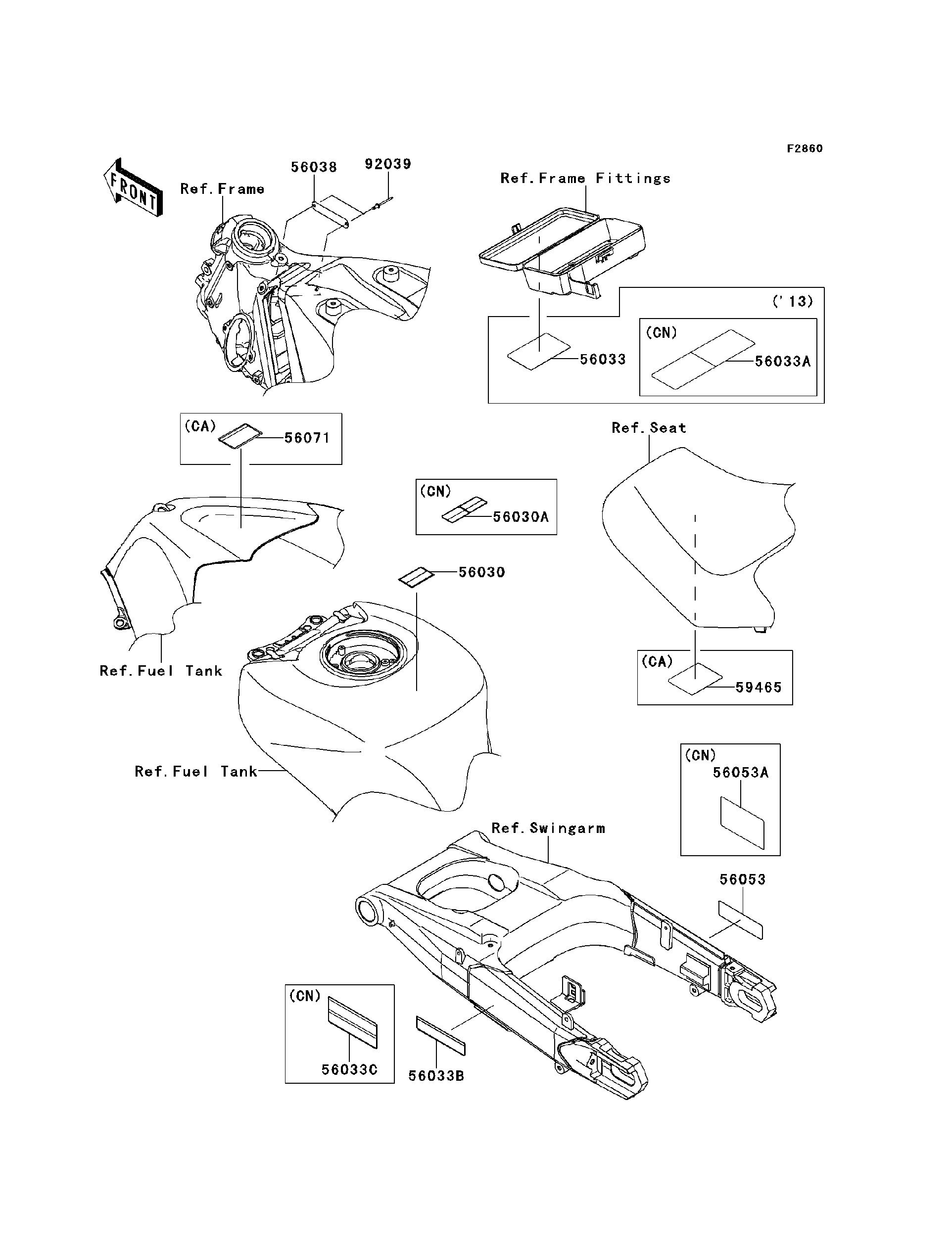 2013 Kawasaki Motorcycles Parts-Finder Diagrams | Brushy Mountain