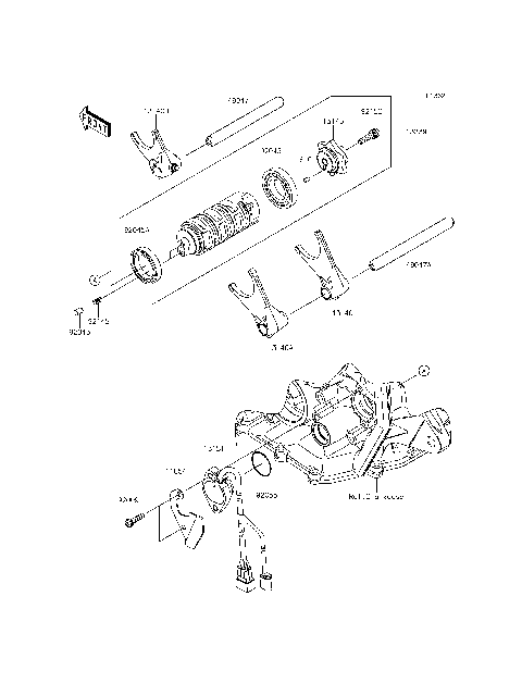 Gear Change Drum/Shift Fork(s)