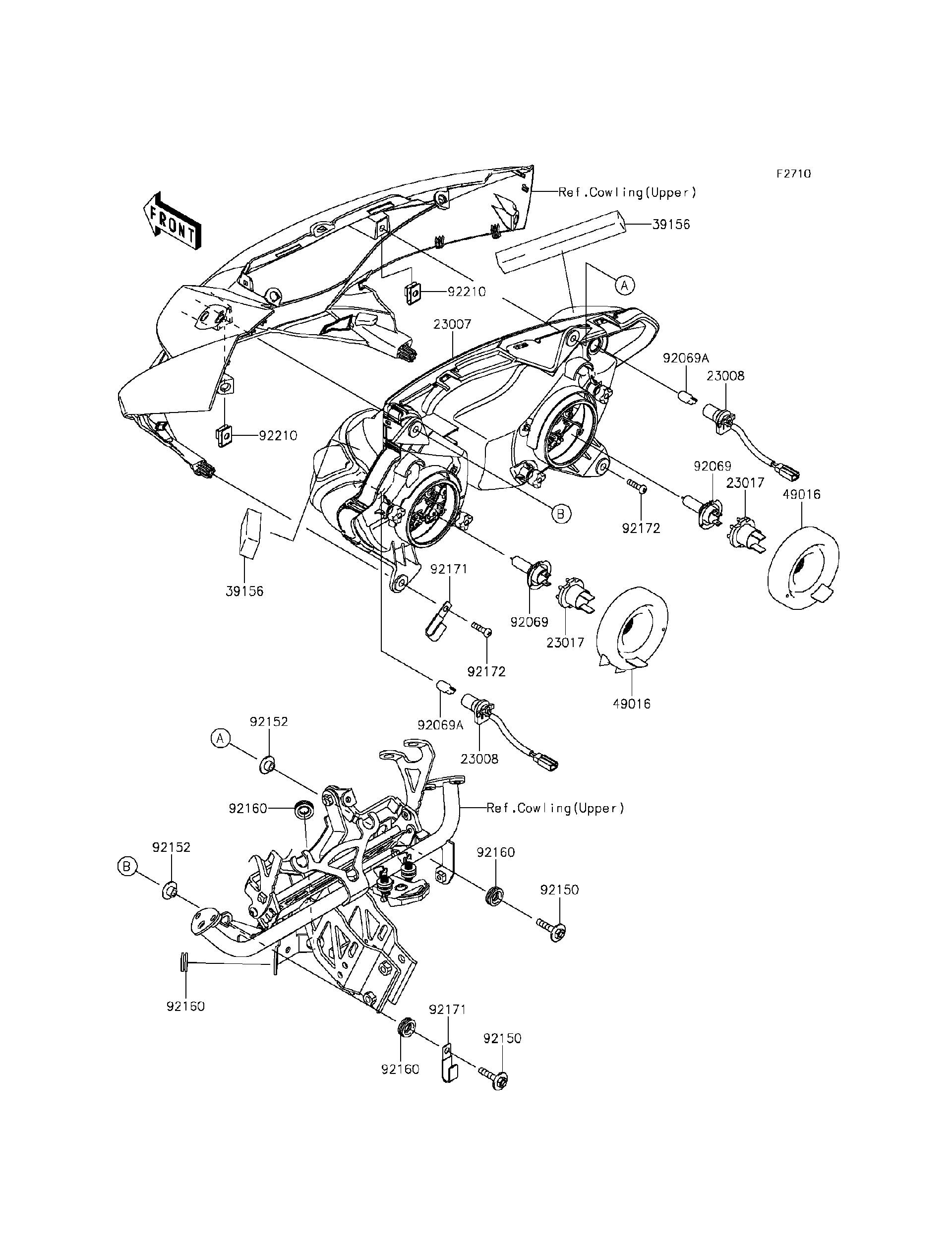 2015 Kawasaki Ninja 1000 ABS (ZX1000MGF) Headlight(s) Motorcycles