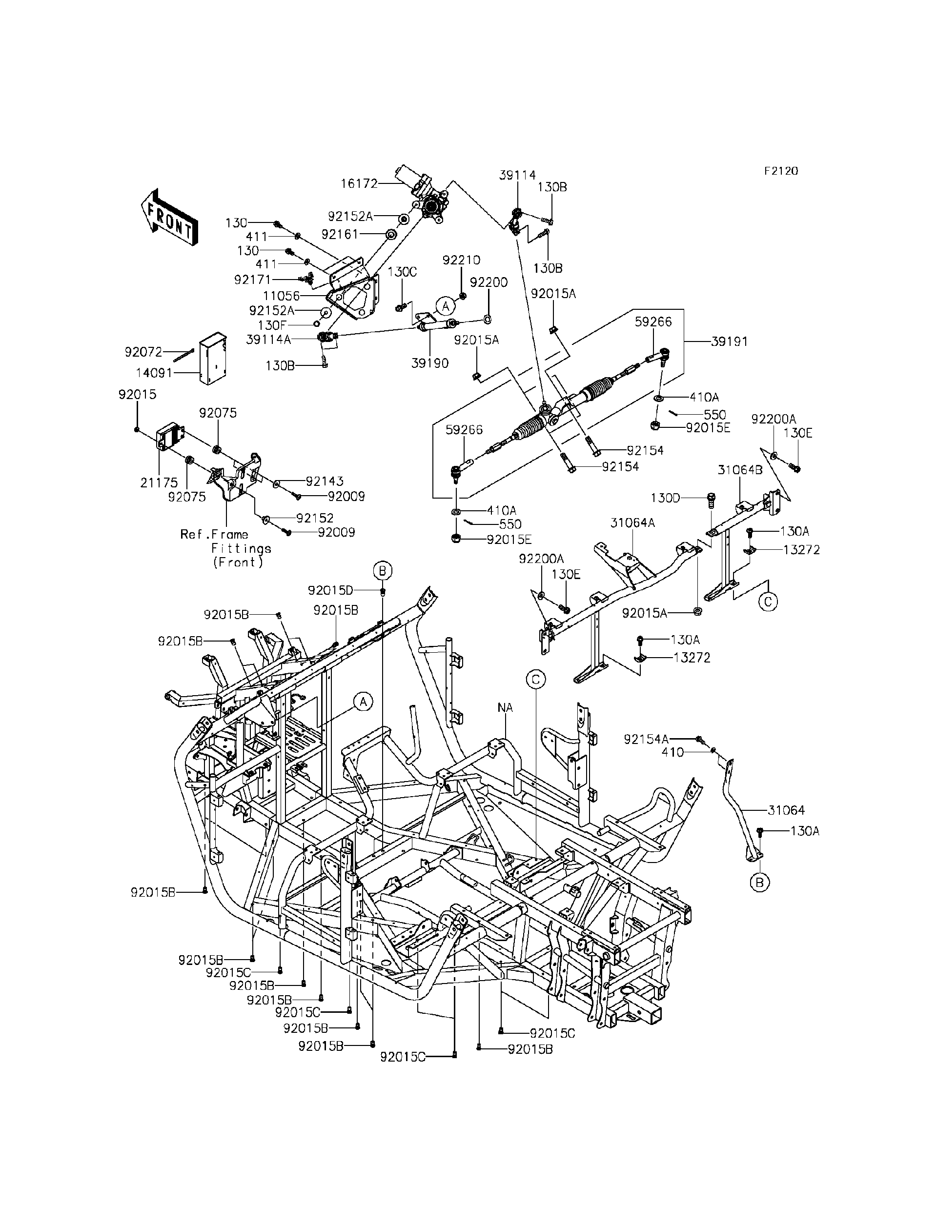 2015 Kawasaki TERYX4™ LE (KRT800CFF) Frame Utility Vehicles Parts