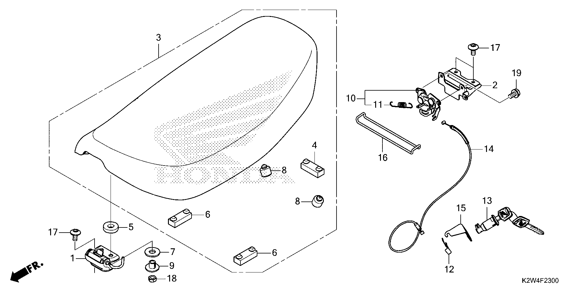2025 Honda DAX125 AC SEAT Motorcycles Parts Finder Diagrams