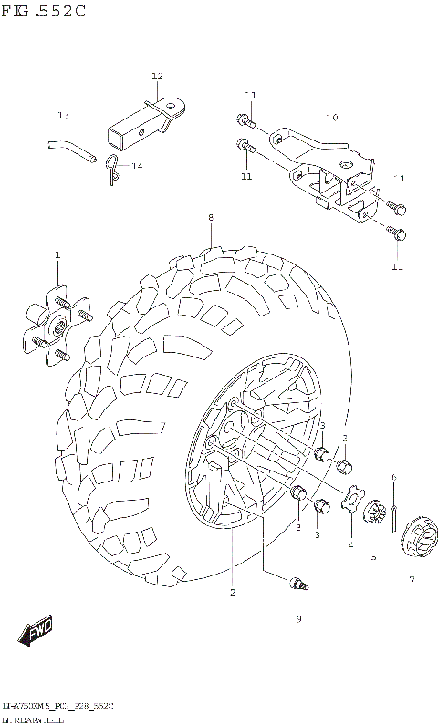 LH REAR WHEEL (LT-A750XPZ)