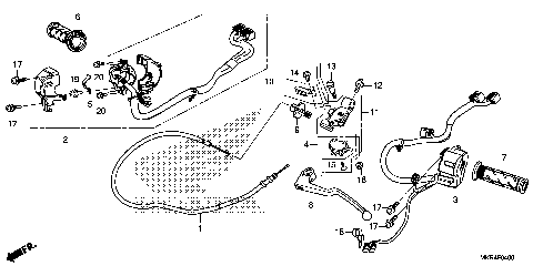 HANDLE LEVER@SWITCH@CABLE