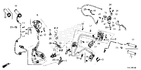 HANDLE LEVER@SWITCH@CABLE