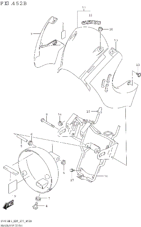 HEADLAMP COVER ((SV650XA):(E28))