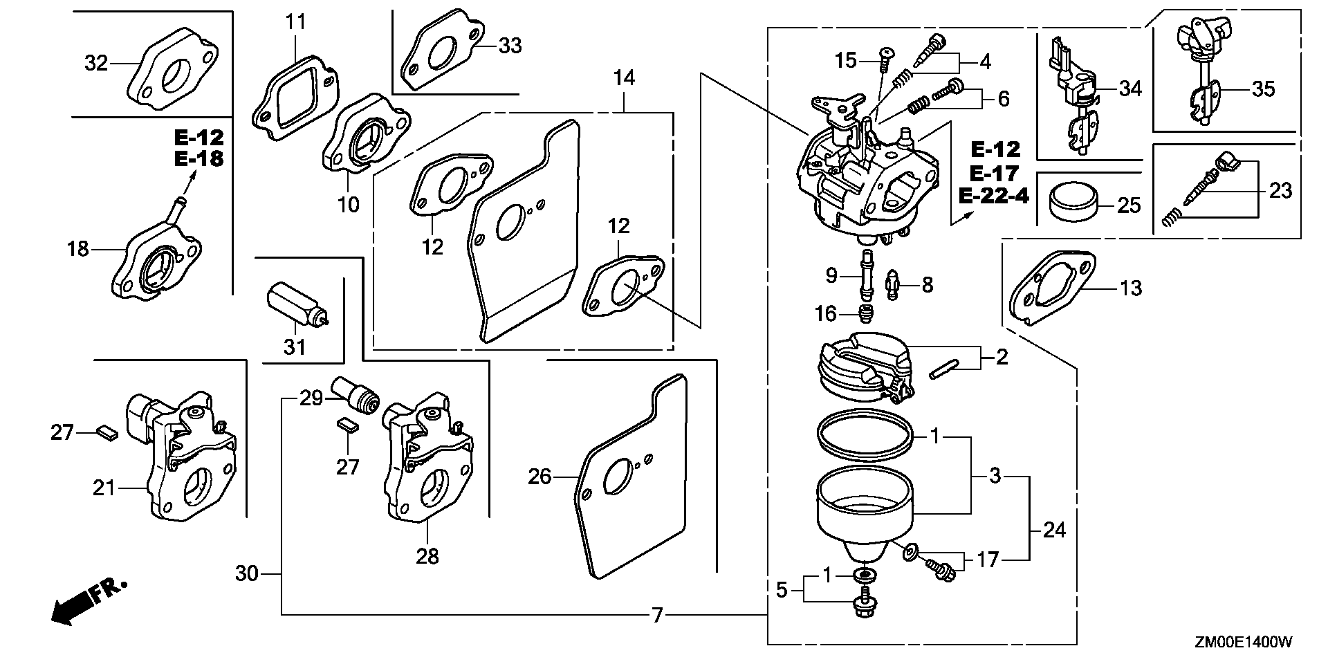 Honda 100396 carburetor diagram