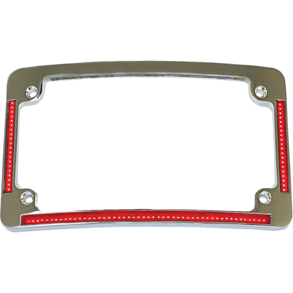CUSTOM DYNAMICS RADIUS LICENSE PLATE FRAME WITH AUXILIARY RED LEDS