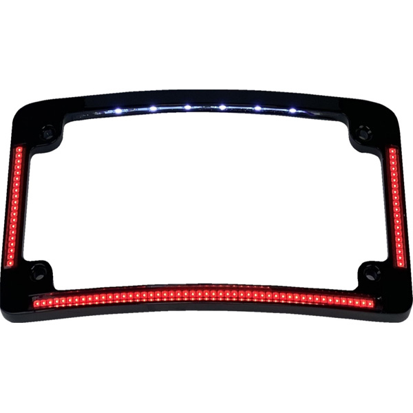 CUSTOM DYNAMICS RADIUS LICENSE PLATE FRAME WITH AUXILIARY RED LEDS