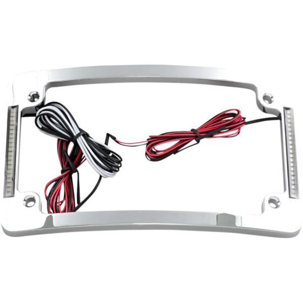 CUSTOM DYNAMICS LED LICENSE PLATE FRAMES WITH RED AUXILIARY LEDS