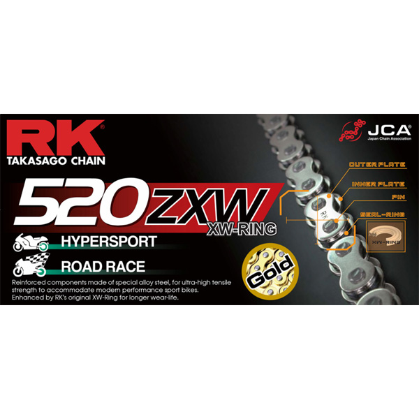 RK® RACING CHAIN ZXW (XW-RING) PREMIUM HIGH PERFORMANCE CHAIN for