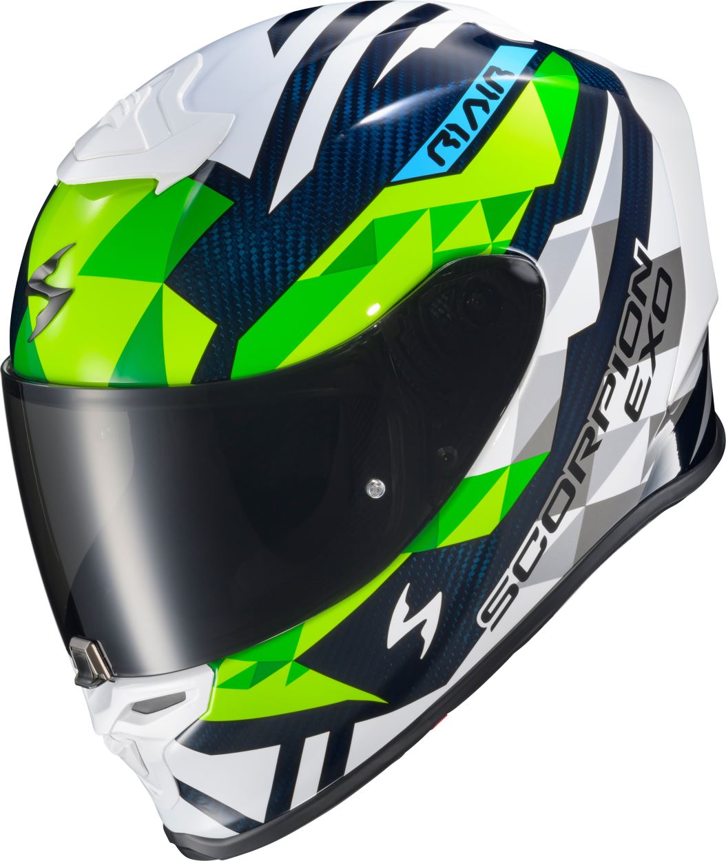 black and green scorpion helmet EXO-Warp Full Face Apex Atarax Black/Hi-Vis / 2XL face helmet with ECE 22.06 approval SCORPION EXO EXO-R1 AIR FULL