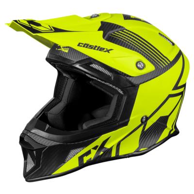 Castle X CX100 Warp Carbon Fiber Snowmobile Helmet - Matte Hi-Vis