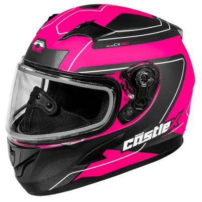 カワイルカ Castle X CX360 Atlas Youth Snowmobile Helmet - Matte Pink Glo for