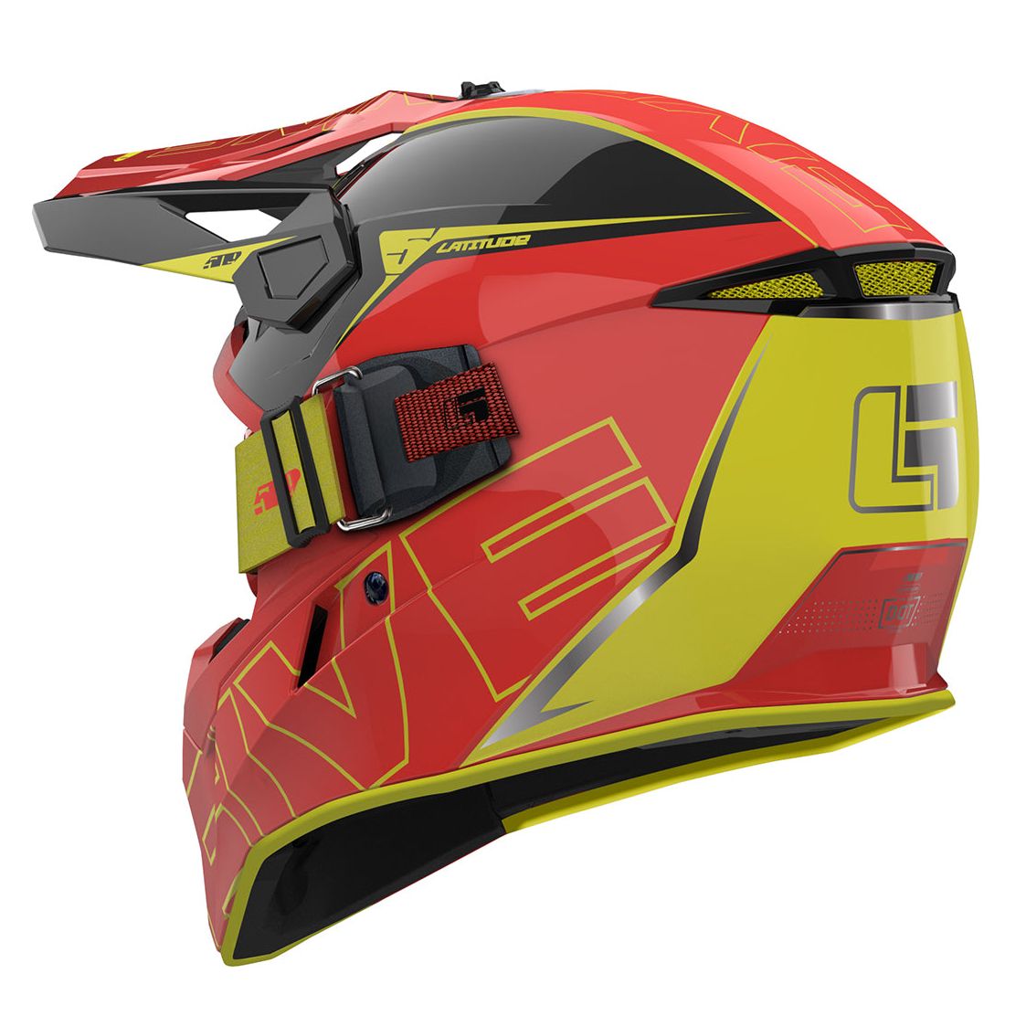 509 Latitude Snowmobile Helmet & Goggle System - Red-Vis (Gloss