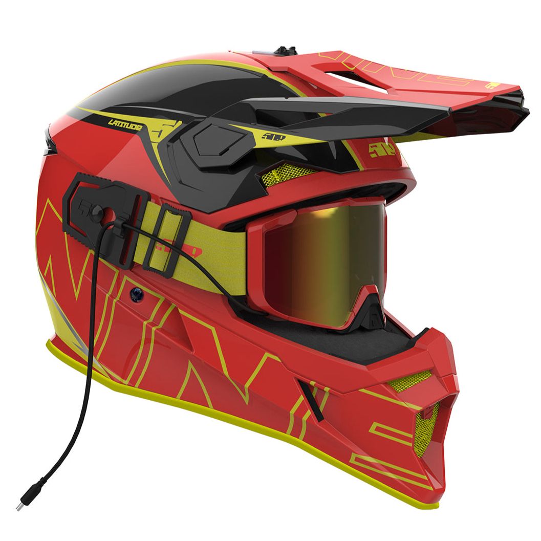 509 Latitude Snowmobile Helmet & Goggle System - Red-Vis (Gloss