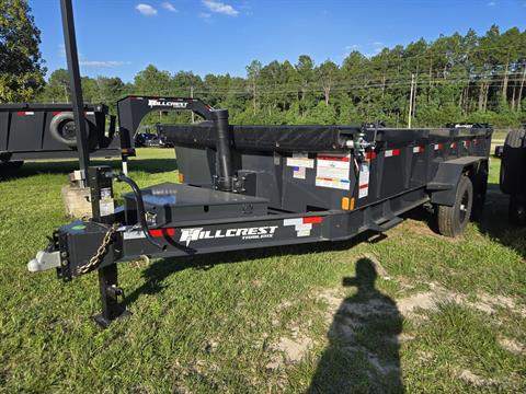 2027 Hillcrest Trailers 7x16 14K Dump Trailer, 24" Sides, Slide out Ramps, Roll out Tarp — photo 1 of 10