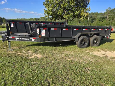 2027 Hillcrest Trailers 7x16 14K Dump Trailer, 24" Sides, Hydraulic Jack, Slide out Ramps, Roll out Tarp — photo 1 of 8