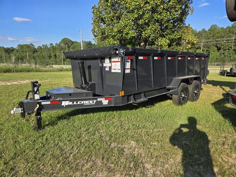 2027 Hillcrest Trailers 7x16 Dump Trailer 14K, 40" Sides, Slide in Ramps — photo 1 of 9