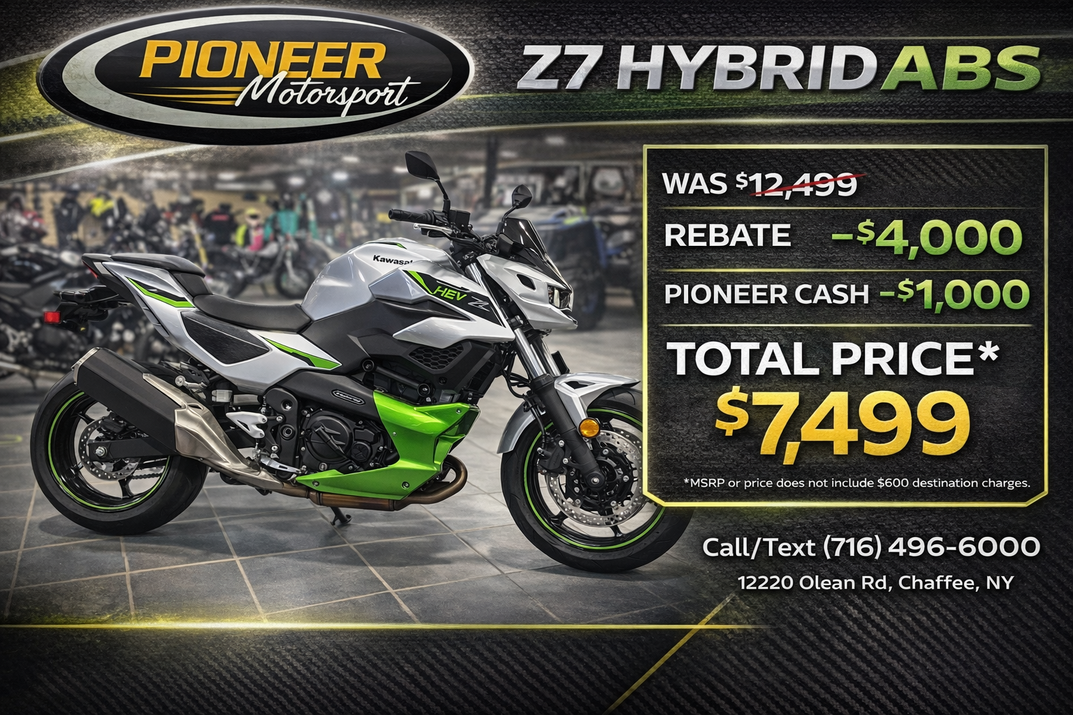 New 2024 Kawasaki Z7 Hybrid ABS, Chaffee NY | Specs, Price, Photos