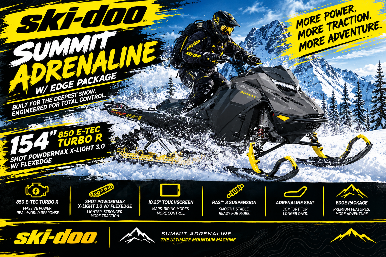 2026 Ski-Doo Summit Adrenaline w/ Edge Package 154 850 E-TEC Tu 1