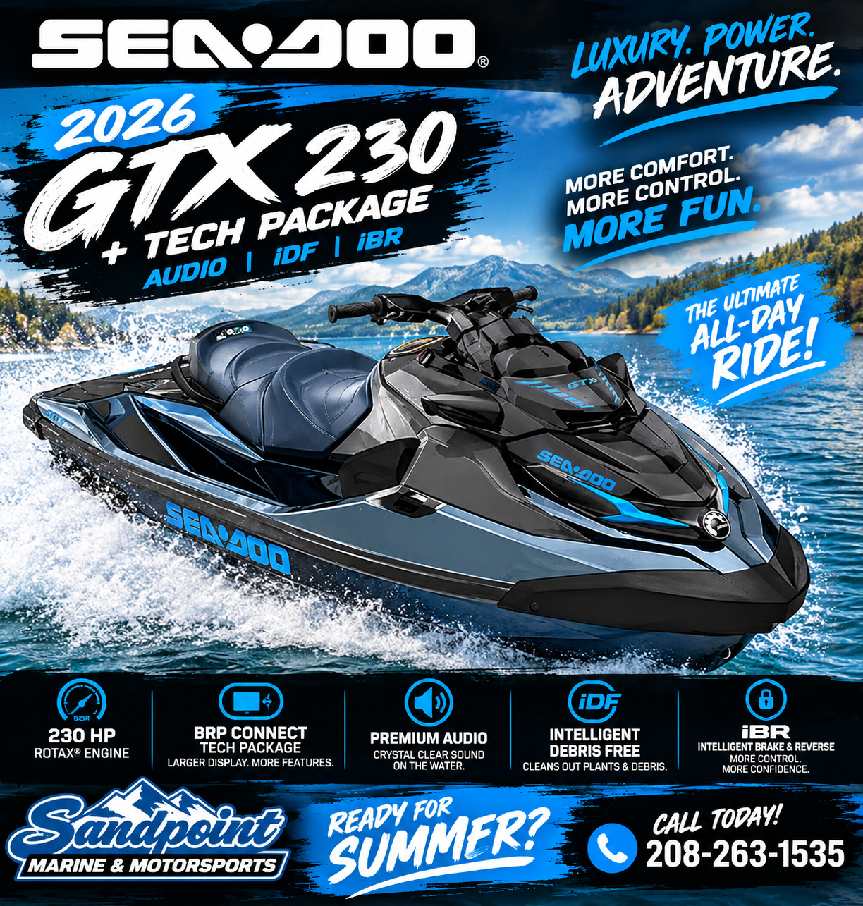 2026 Sea-Doo GTX 230 + Tech Package, Audio, iDF, iBR for sale 1235953