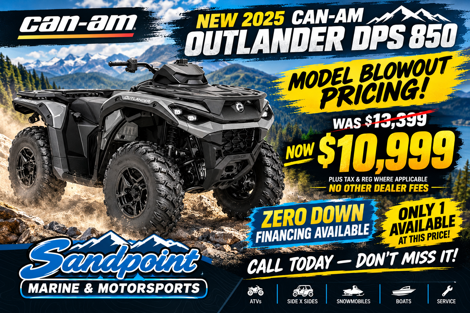 2025 Can-Am Outlander DPS 850 for sale 945517