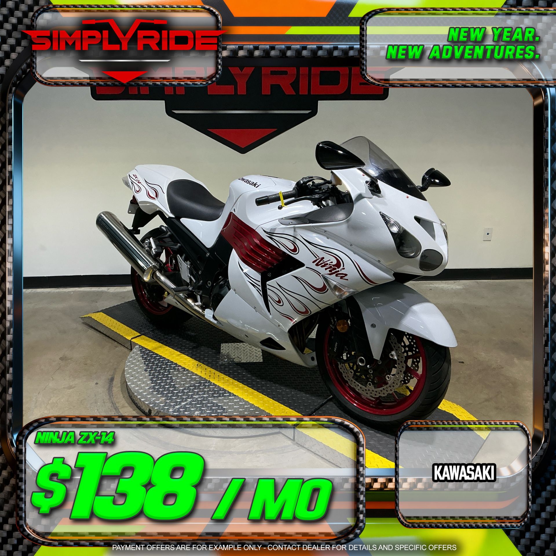 Used 2007 Kawasaki Ninja® ZX™-14 Pearl Crystal White Motorcycles
