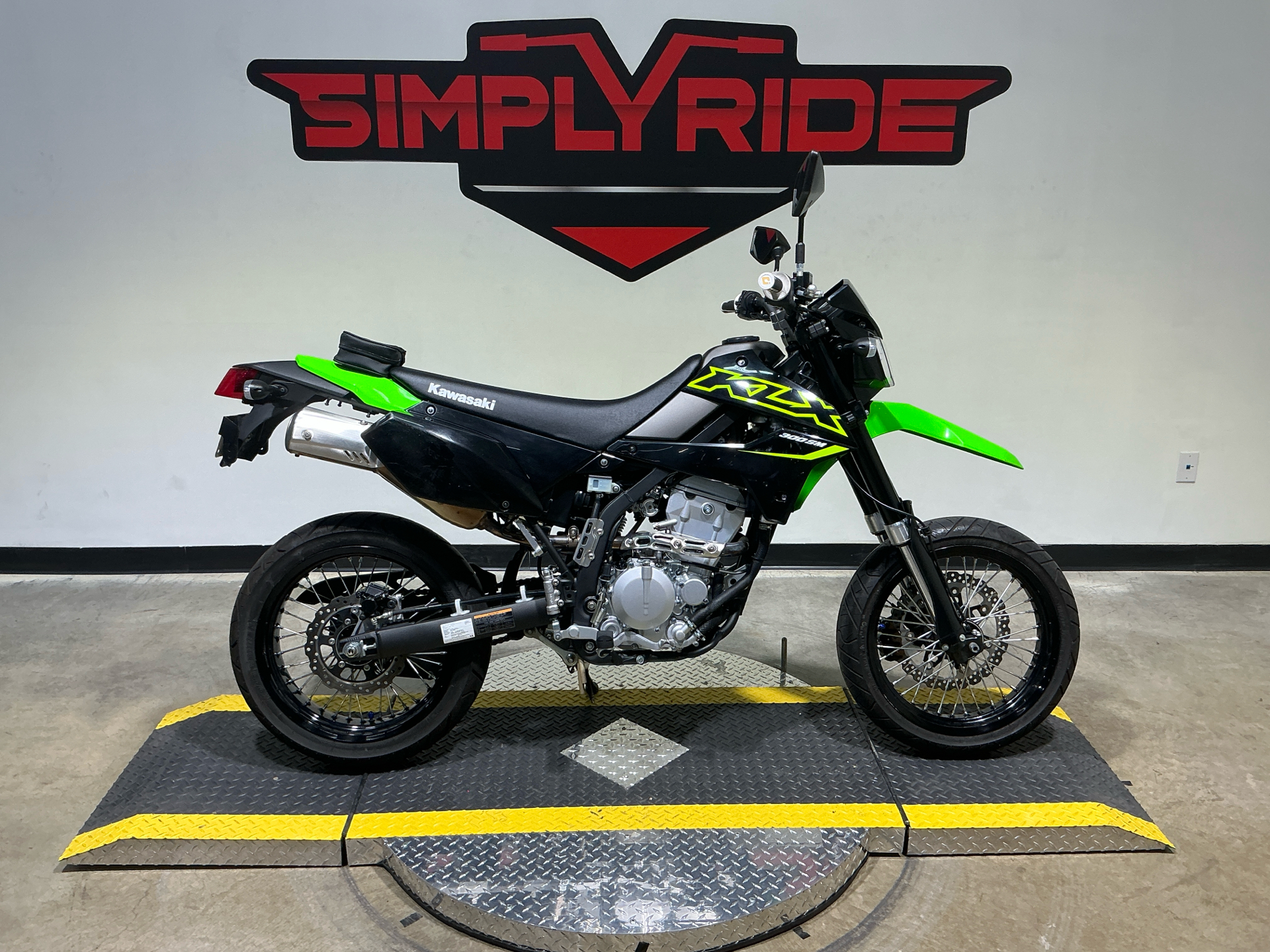 Used 2022 Kawasaki KLX 300SM Lime Green Ebony Motorcycles For