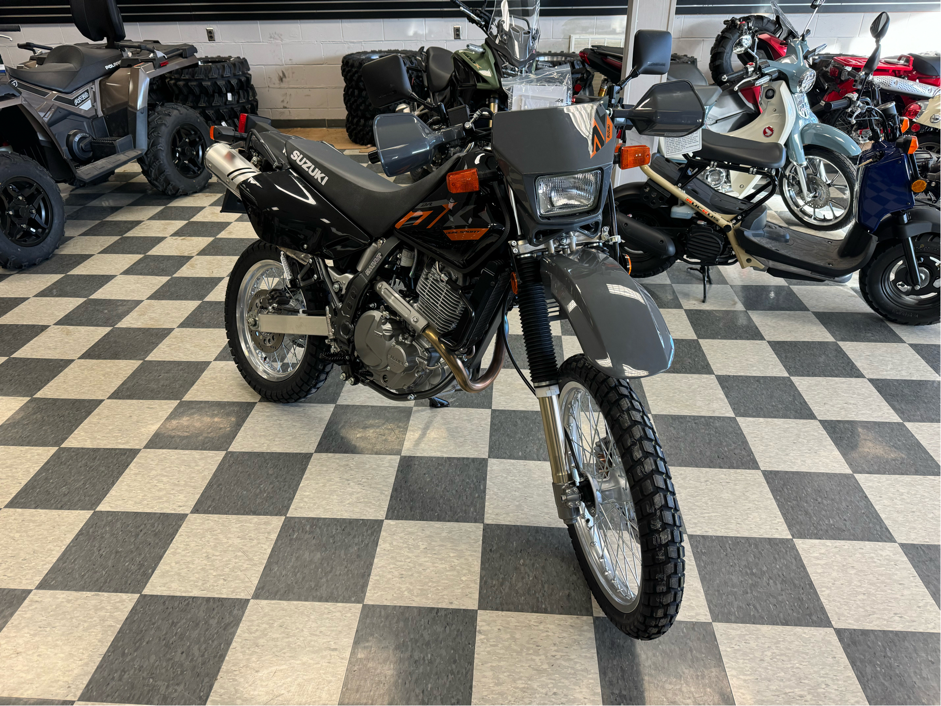 New 2024 Suzuki DR650S Solid Black Iron Grey Motorcycles in