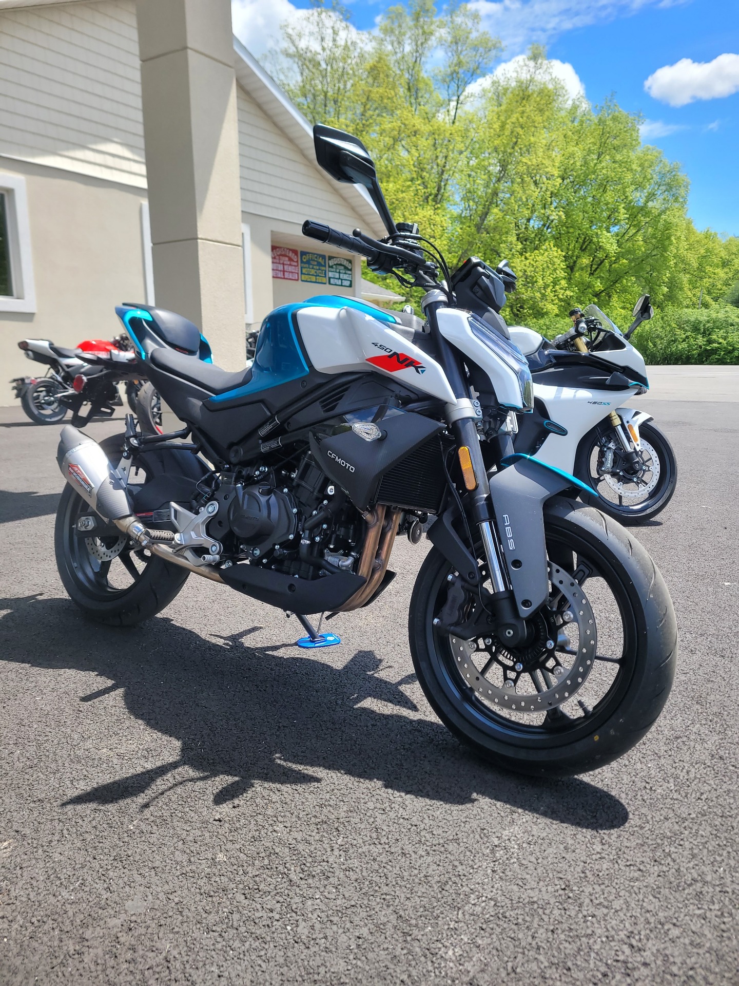 New 2024 CFMOTO 450NK Zephyr Blue | Motorcycles in Westerlo, NY