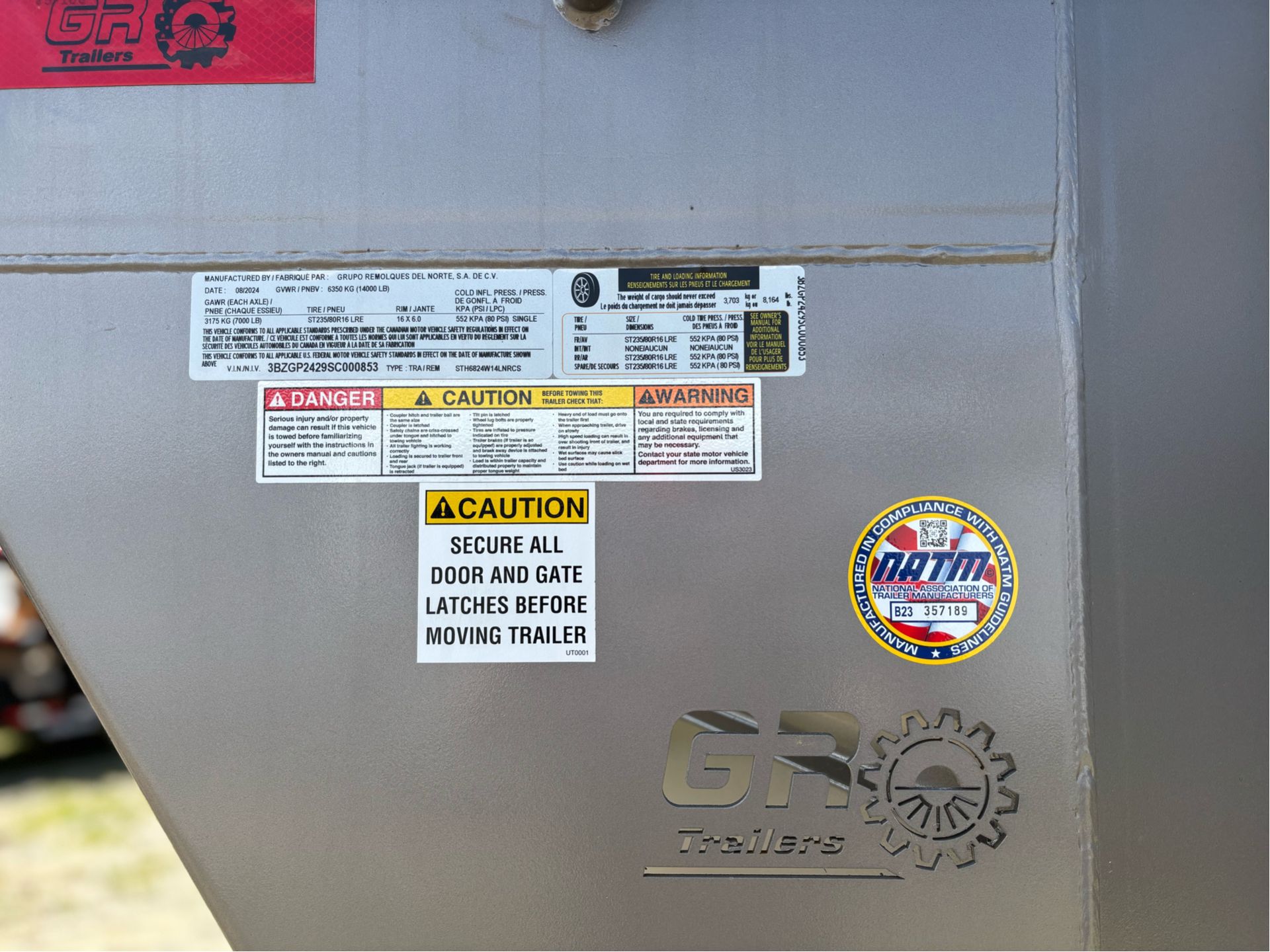 2025 GR TRAILERS 6.8X24 STOCK GN 14K TRAILER in Paso Robles, California - Photo 4