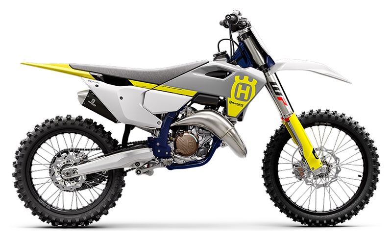 New 2024 Husqvarna TC 125 White Grey Yellow Motorcycles in