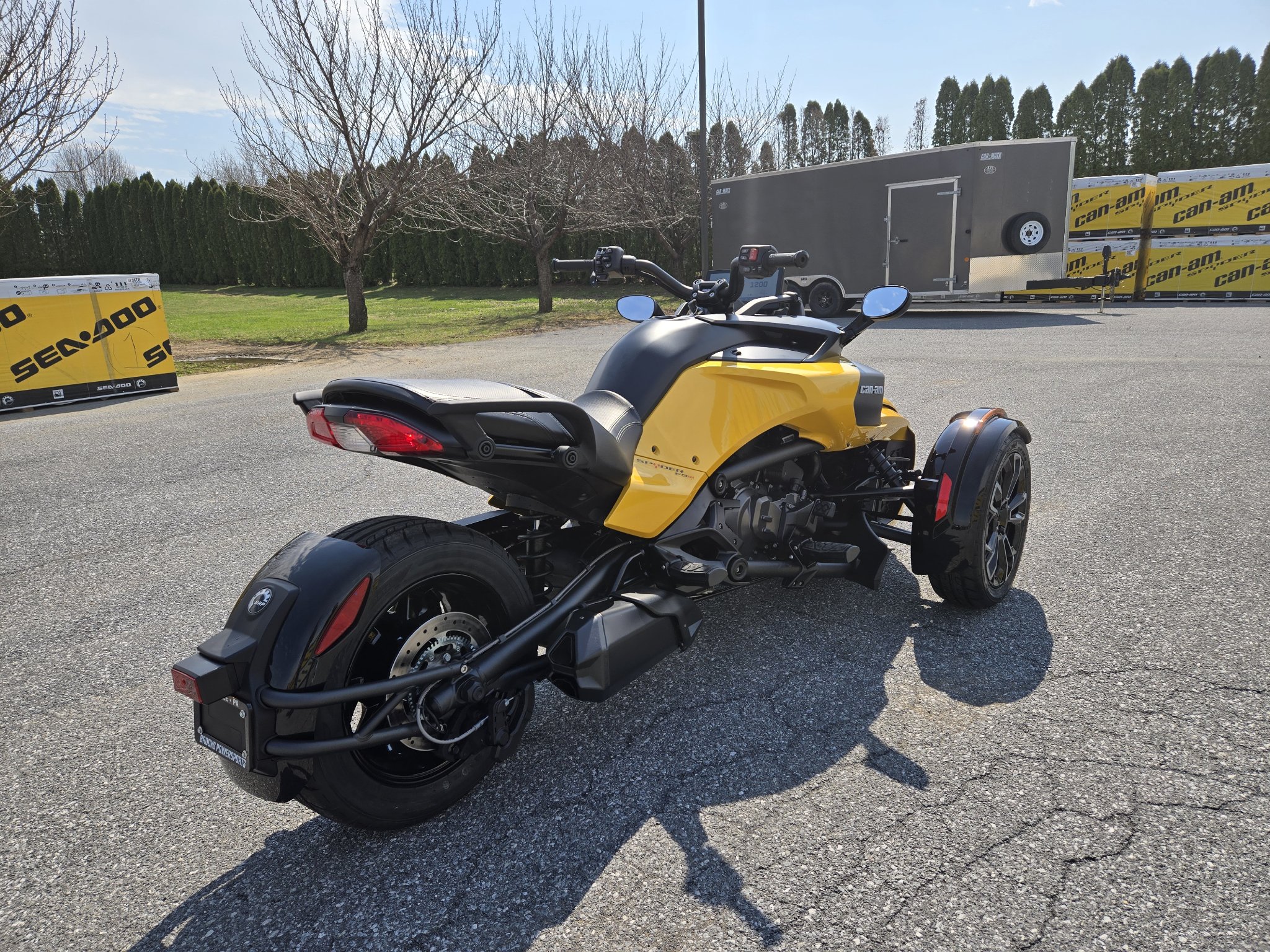 2026 Can-Am Spyder F3-S in Circuit Yellow Metallic — front three-quarter view