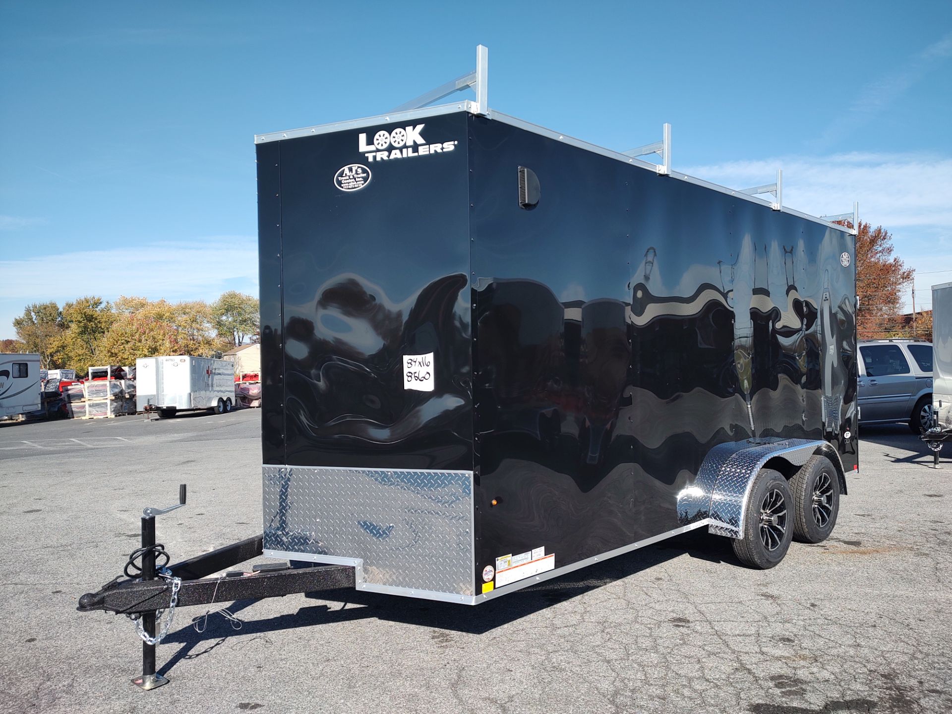 New 2026 Look Trailers 7X16 STDLX Cargo Trailer Ramp +6 Ladder Rack ...