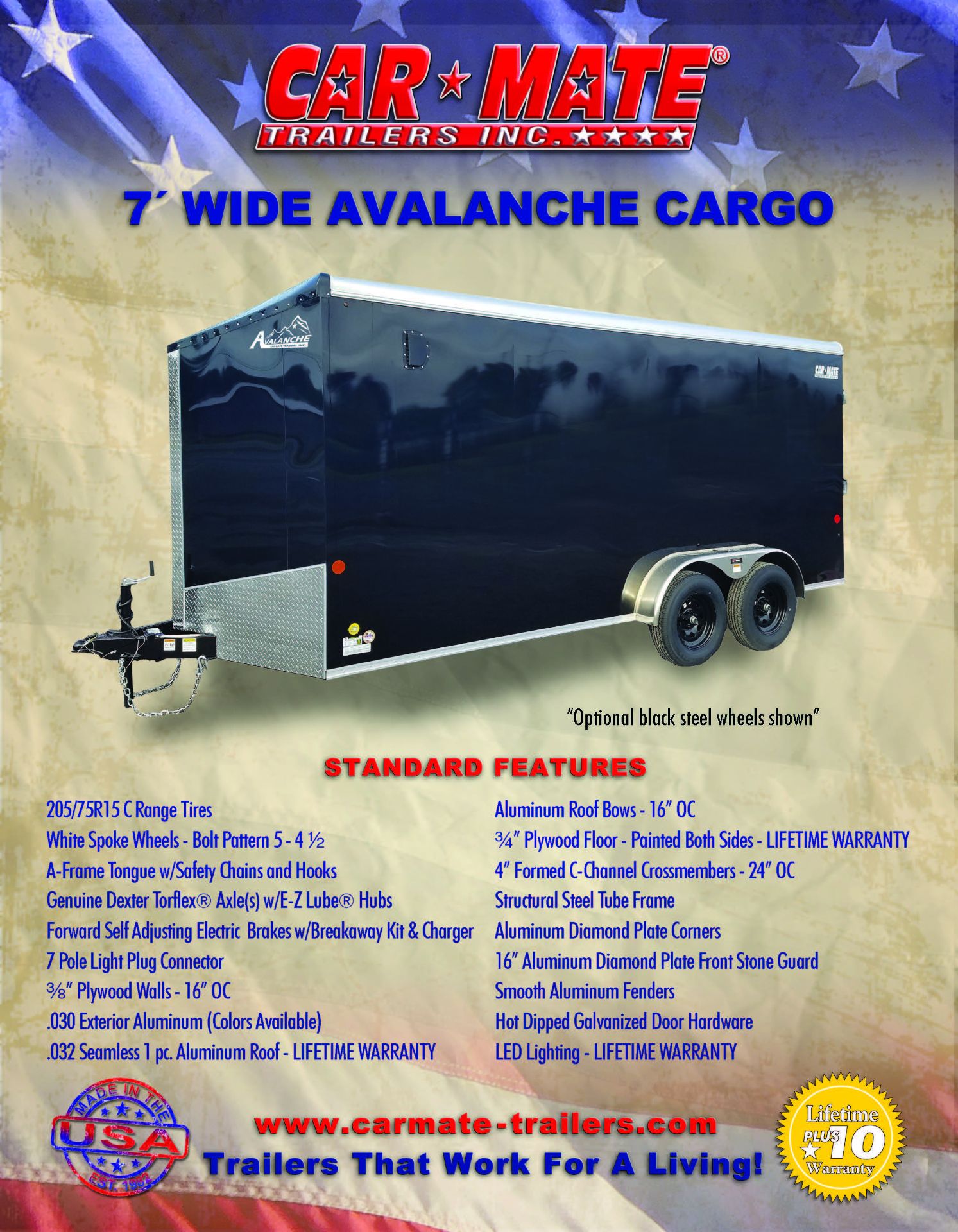 New 2025 Car Mate Trailers 7x16 HD Avalanche Cargo Trailer+6 7K ...