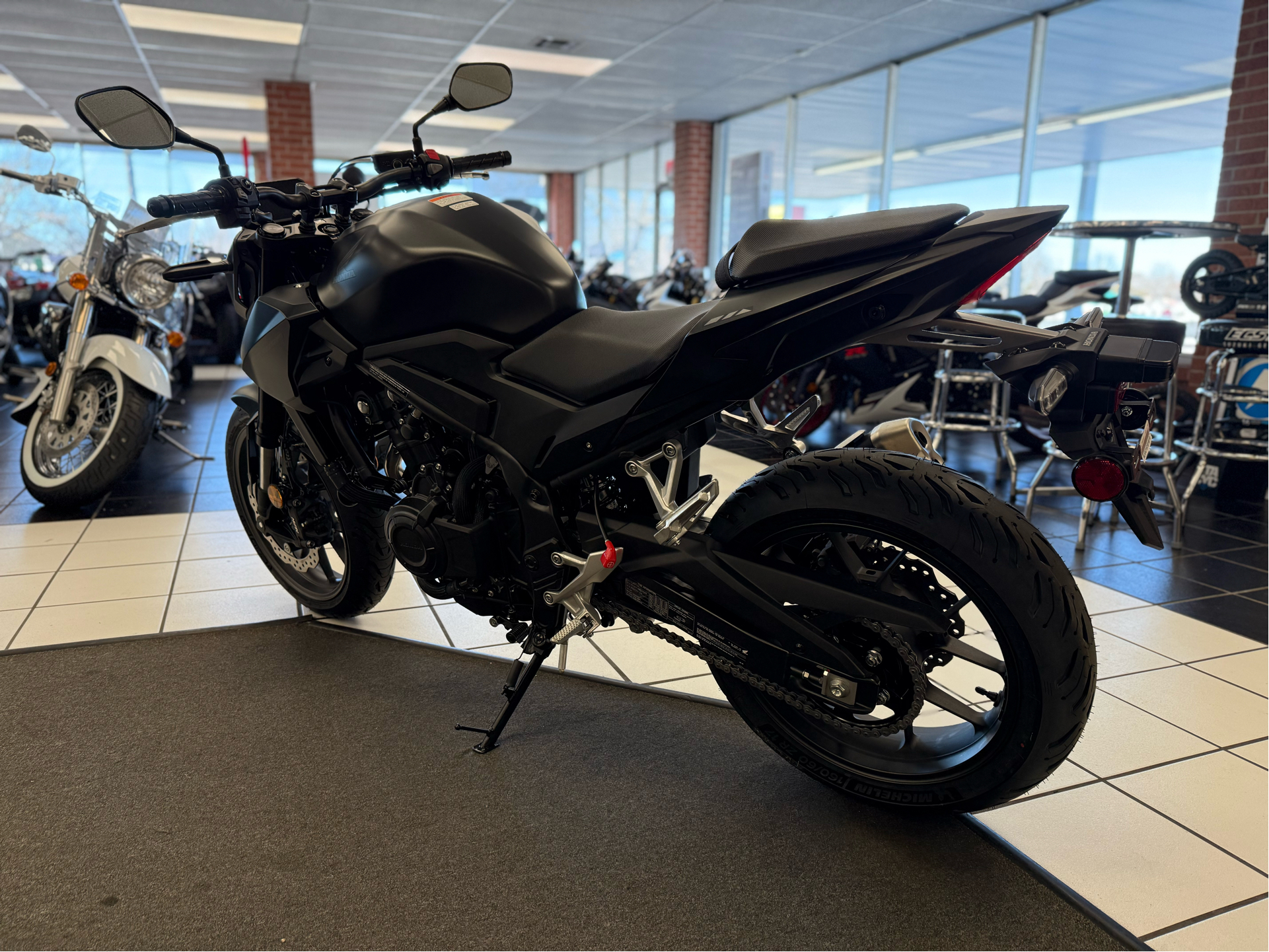 New 2025 Honda CB500F ABS Matte Black Metallic HON100110