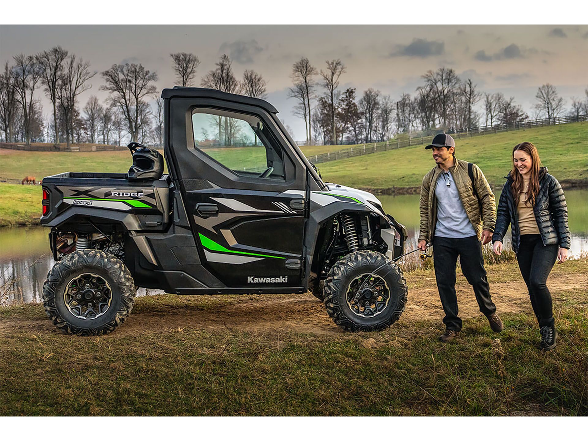 New 2024 Kawasaki RIDGE XR HVAC Ice Gray 500966 | Utility Vehicles