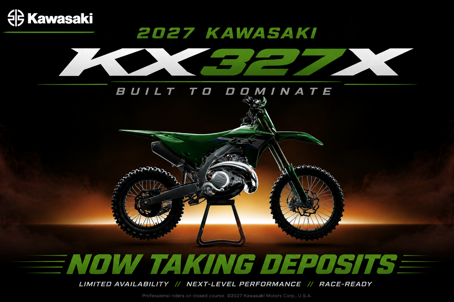 New 2027 Kawasaki KX™327X | Motorcycles in Asheville NC | Lime