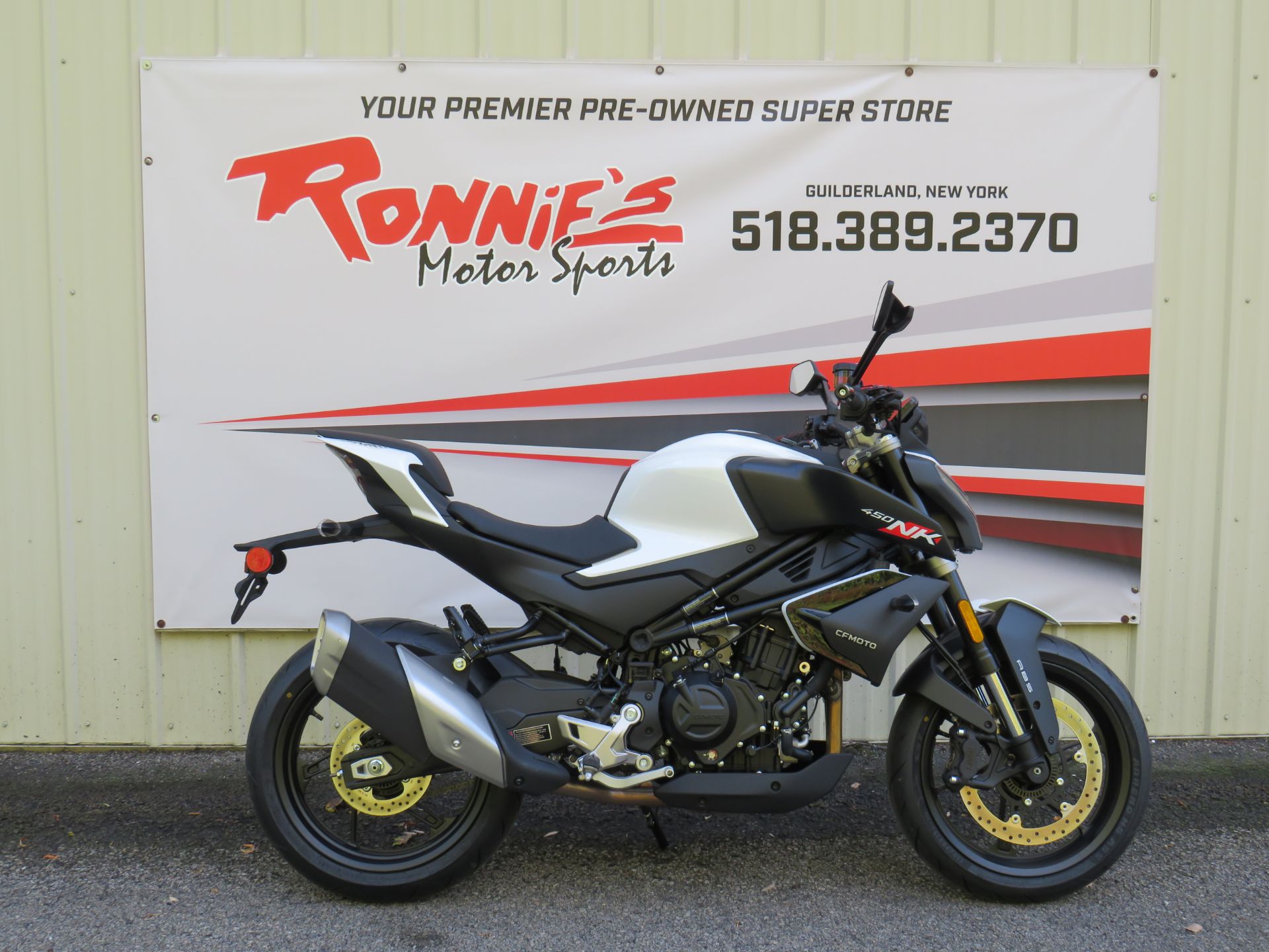 New 2025 CFMOTO 450NK Nebula White | Motorcycles in New Ashford MA