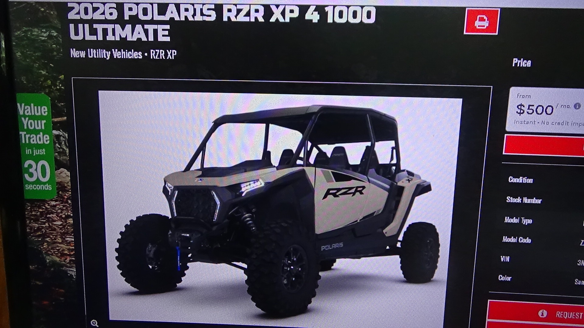 2026 Polaris RZR XP 4 1000 Ultimate 1